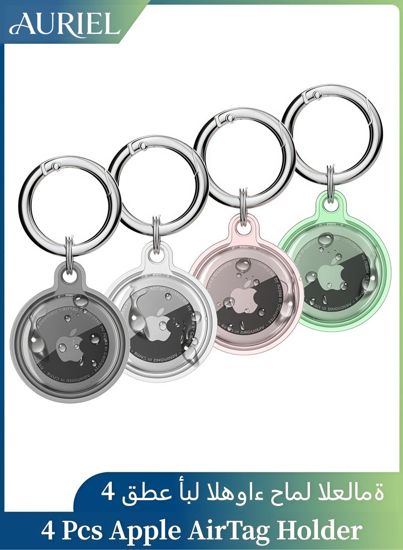 AURIEL 4 Pack AirTag Holder Case with Keychain Silicone Shockproof for Apple AirTag Item Tag Finders AirTag TrackerTags Accessories Anti Lost Protective Case for Pets Package Luggage Waterproof - Image 1